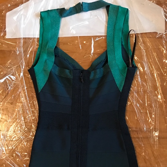 💚SOLD💚Herve Leger Ombré Dress XS Mermaid Bandage - Picture 4 of 8